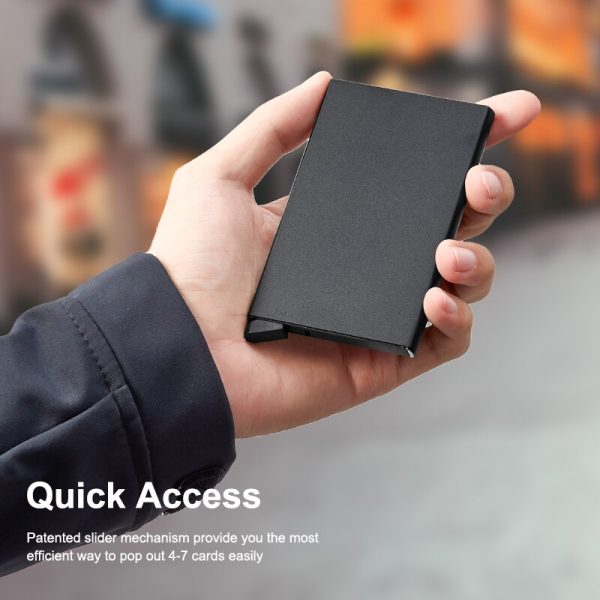 Anti-Theft Pop-Up Card Holder – Slim Metal Wallet (Unisex)